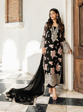 Zc black Luxury unstitched dress
